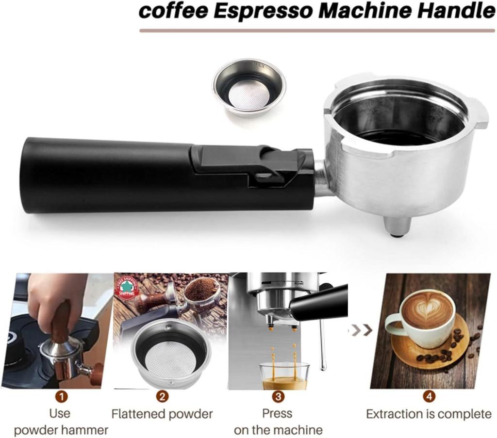 Juego de Portafiltro de Tres Orejas de 51 mm con Taza Dosificadora y Cesta de Filtro para Máquinas de Café HOMIXVITEK.