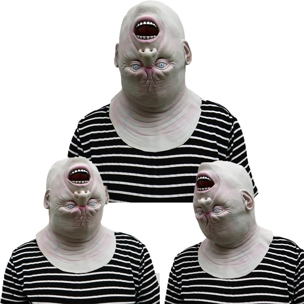 Creepy Latex Upside Down Full Head Mask Perfect For Halloween Costume Parties