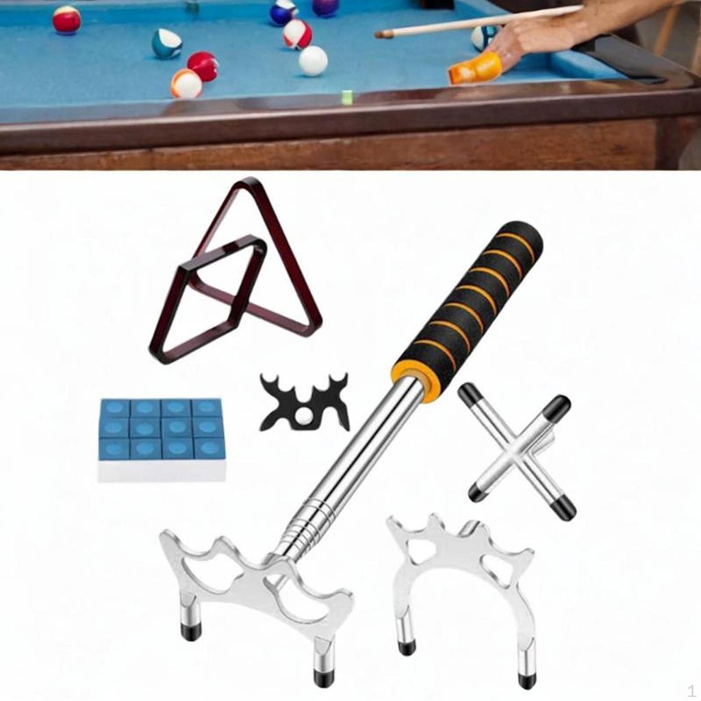Billiard Bridge, Retractable Pool Stick, Snooker Cue Bridge Rest with Head for