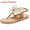 Summer Womens T Bar Sandals With Canvas Material And Butterfly Knot For Outdoor And Indoor Wear