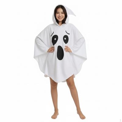 Poncho White Costume Spooky Halloween for Adults, Women, Cosplay, Photo Shoots
