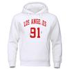 Los Angeles 91 Týmový potisk Mikiny s kapucí Podzimní fleecové pulovry Nadměrné Volné Streetwear Pohodlné Mikiny Móda