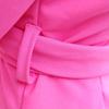 Neues Damen-Blazer-Kleid mit Puffärmeln und Revers, schmal geschnitten, zweireihig, V-Ausschnitt, Pendlerjacke mit Bindekragen, Damen Slim Suit Kleid