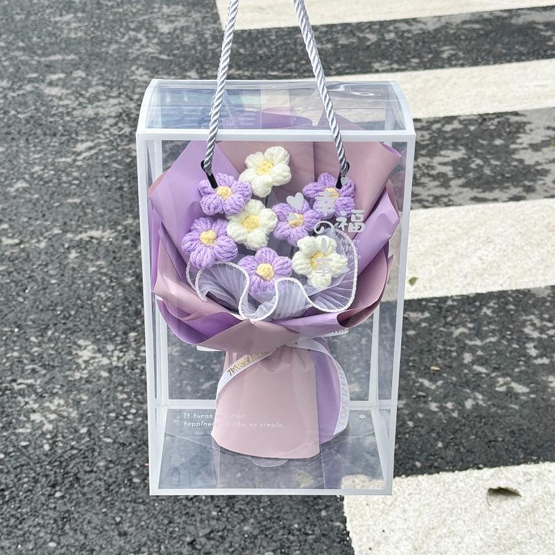 Crochet Flower Bouquet Graduation Bouquet Gifts Handmade Woven Bouquet Birthday Teacher's Day Gift Wedding Guest Gifts