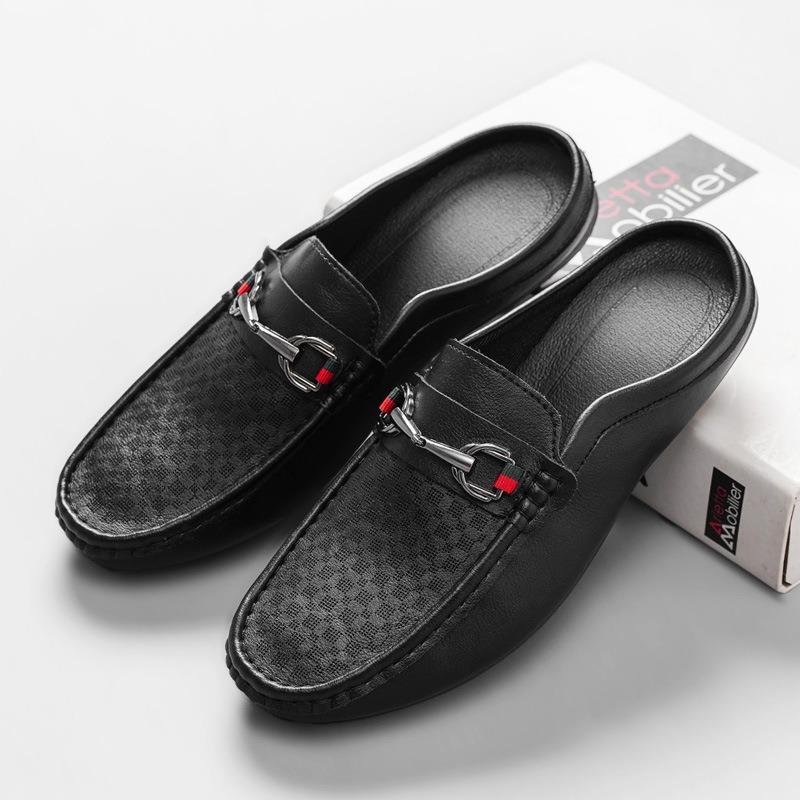 Business and leisure half-drag Doudou shoes men's new one-pedal lazy single shoes