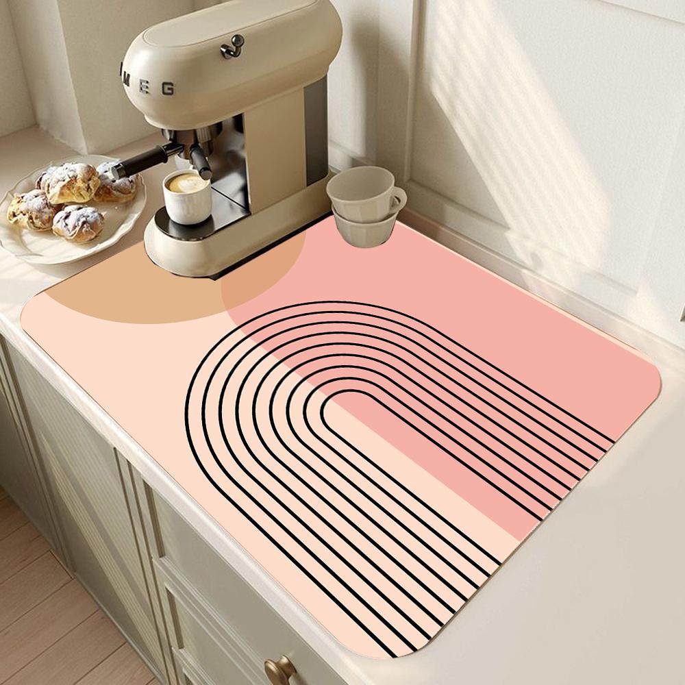 Zastawa stołowa do kuchni mata do suszenia drukowany ekspres do kawy podkładka spustowa blat chłonna mata osuszająca podkładka zastawa stołowa wystrój stołu