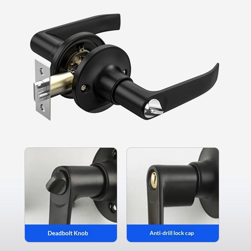 Door Handle Lock Round Entry Security Privacy Sliding Front Doors Entrance Keyed Locks For Bedroom Living Room Household