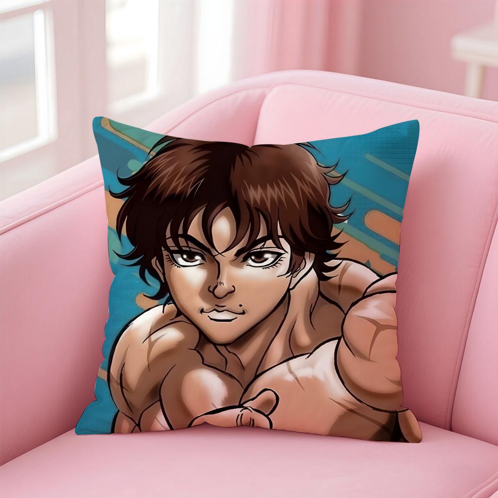 Baki the Grappler Cushion Cover Comfortable Reversible Pillow Cover Ideal for Car Sofa Bedroom & Beyond