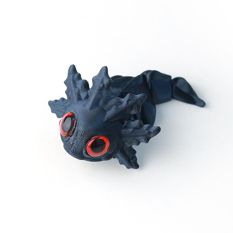 3D Printed Multicolor Articulated Salamander Toy Figurine