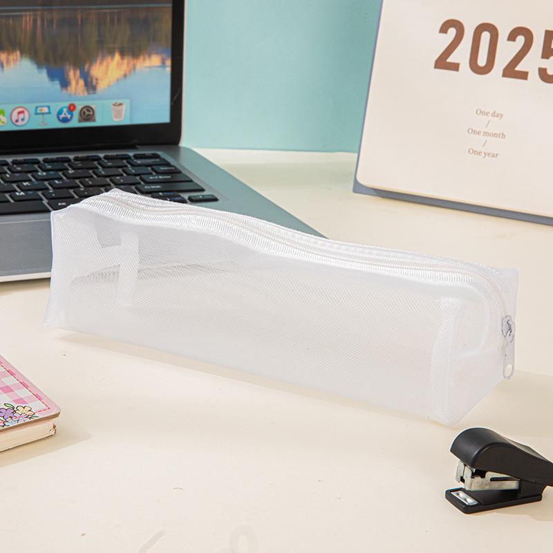 Transparent Mesh Pencil Case: 3D Large Capacity Storage for Students