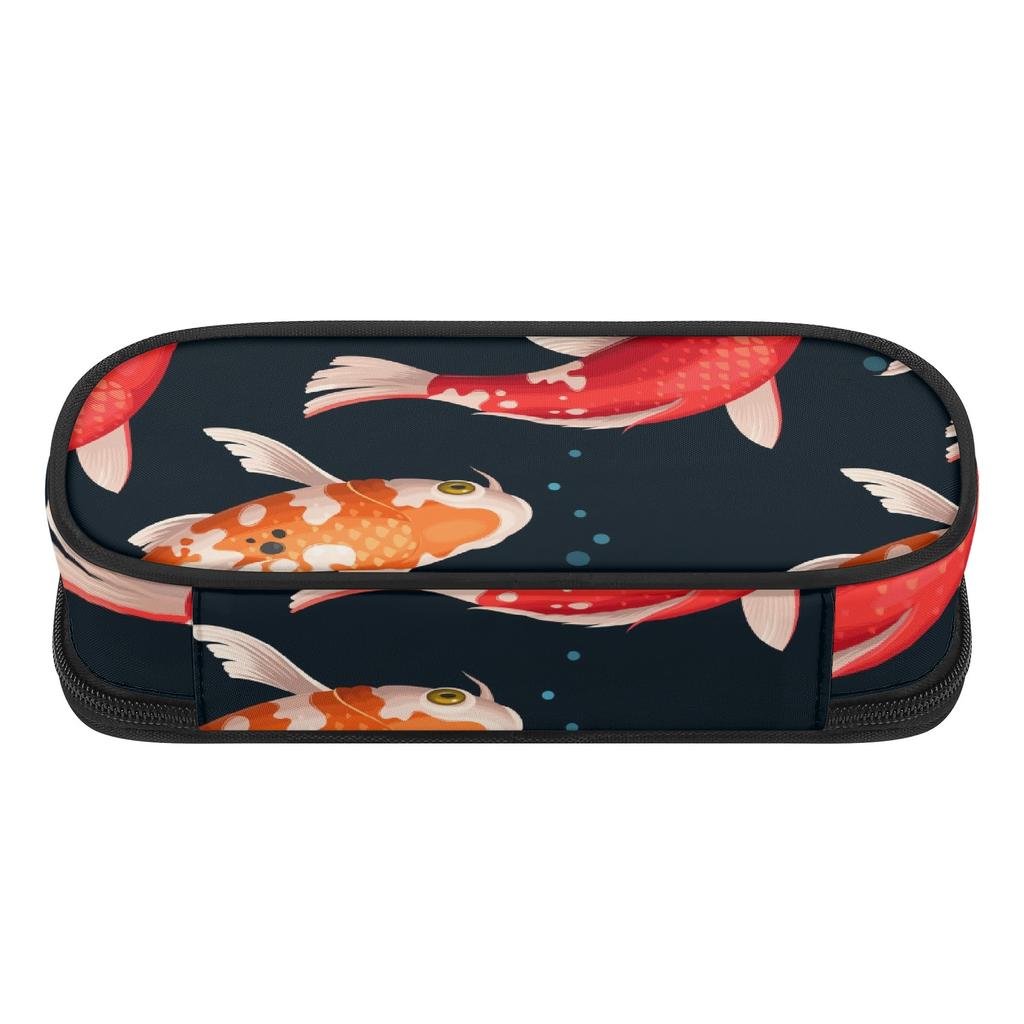 Pencil Bag Neat Design Durable 300D Polyester Smooth Zipper with Mesh Pocket Removable Divider and Pen Slots for Daily School Use