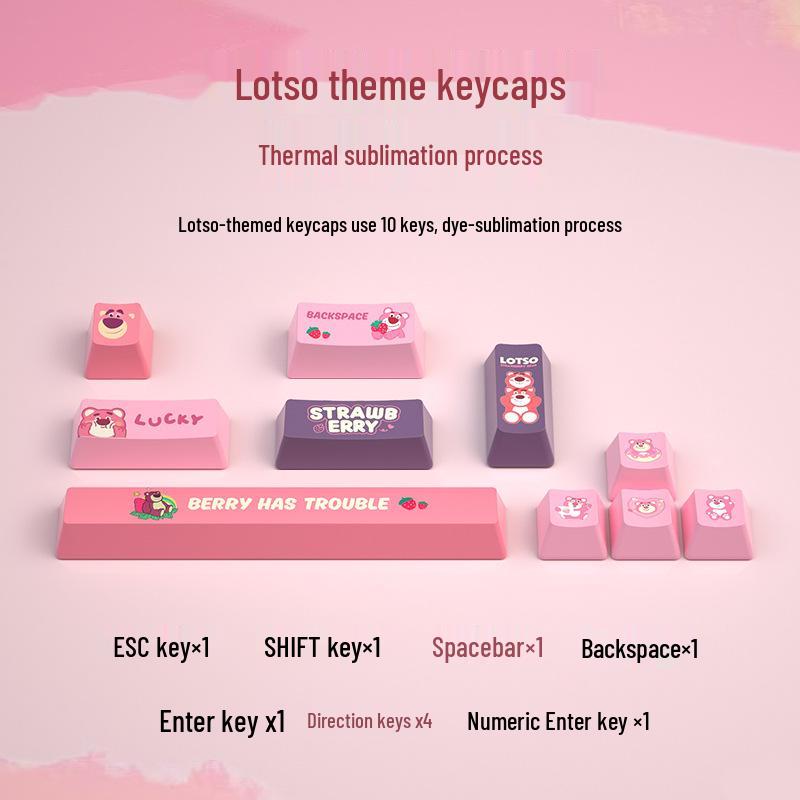 Whale Dream Mountain Light Mechanische Tastatur-Tastenkappen - 10 PBT-Farbsublimations-Tastenkappen, rutschfest und verschleißfest