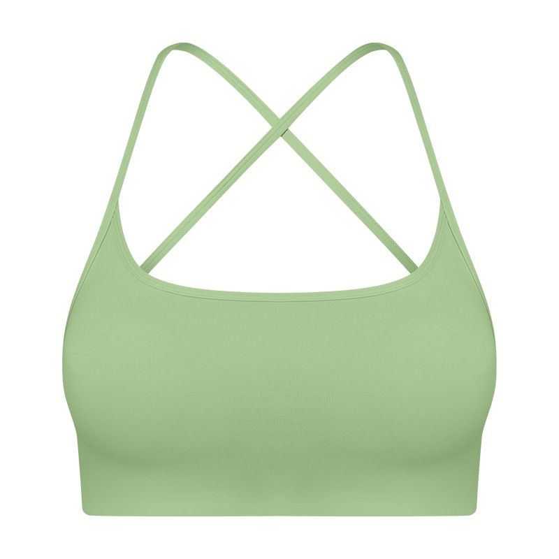 2023 New Cut Out Cross Beauty Back Exercise Underwear Women's Thin Square Collar Workout Top Sexy Yoga Bra Quick-Drying