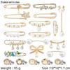 Gold Socks Charm Brooch: Shiny Jewelry Pin and Safety Pin for Sock Accessories