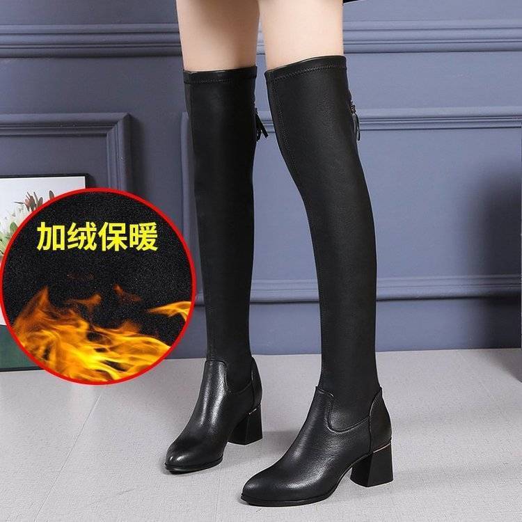 

2025 новые эластичные ботфорты ботфорты женские тонкие сапоги на высоком каблуке высокие сапоги осенне-зимние ботфорты тонкие сапоги женские 35