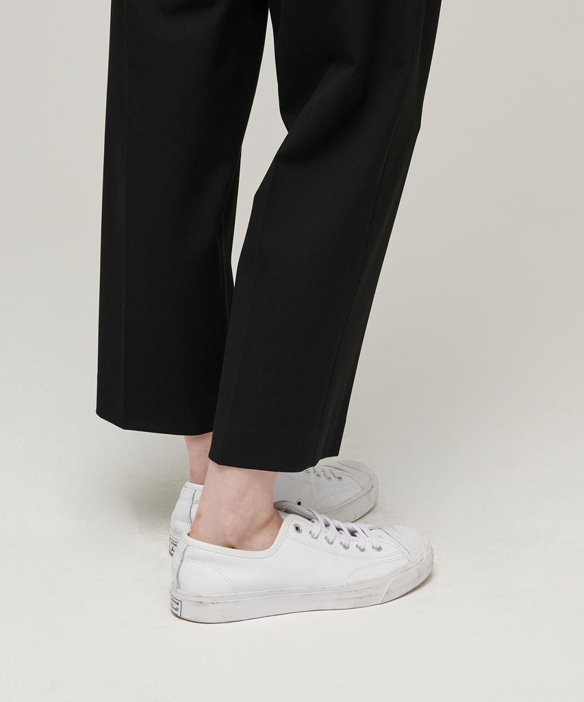 MUSINSA STANDARD WOMAN Women'S Baggy Tapered Hidden Banding Slacks [Black]