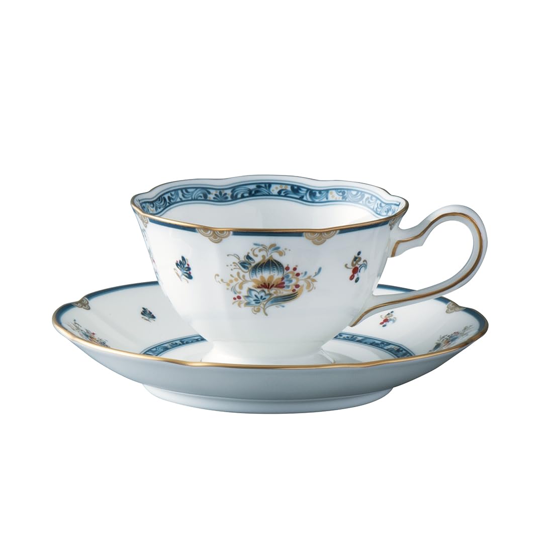 

NARUMI Sharilamoon Cup and Stylish Perfect for Tea and Made in Gift Product Saucer, 230cc, Retro, Modern, Elegant, Design, Coffee, Japan, Boxed, синий