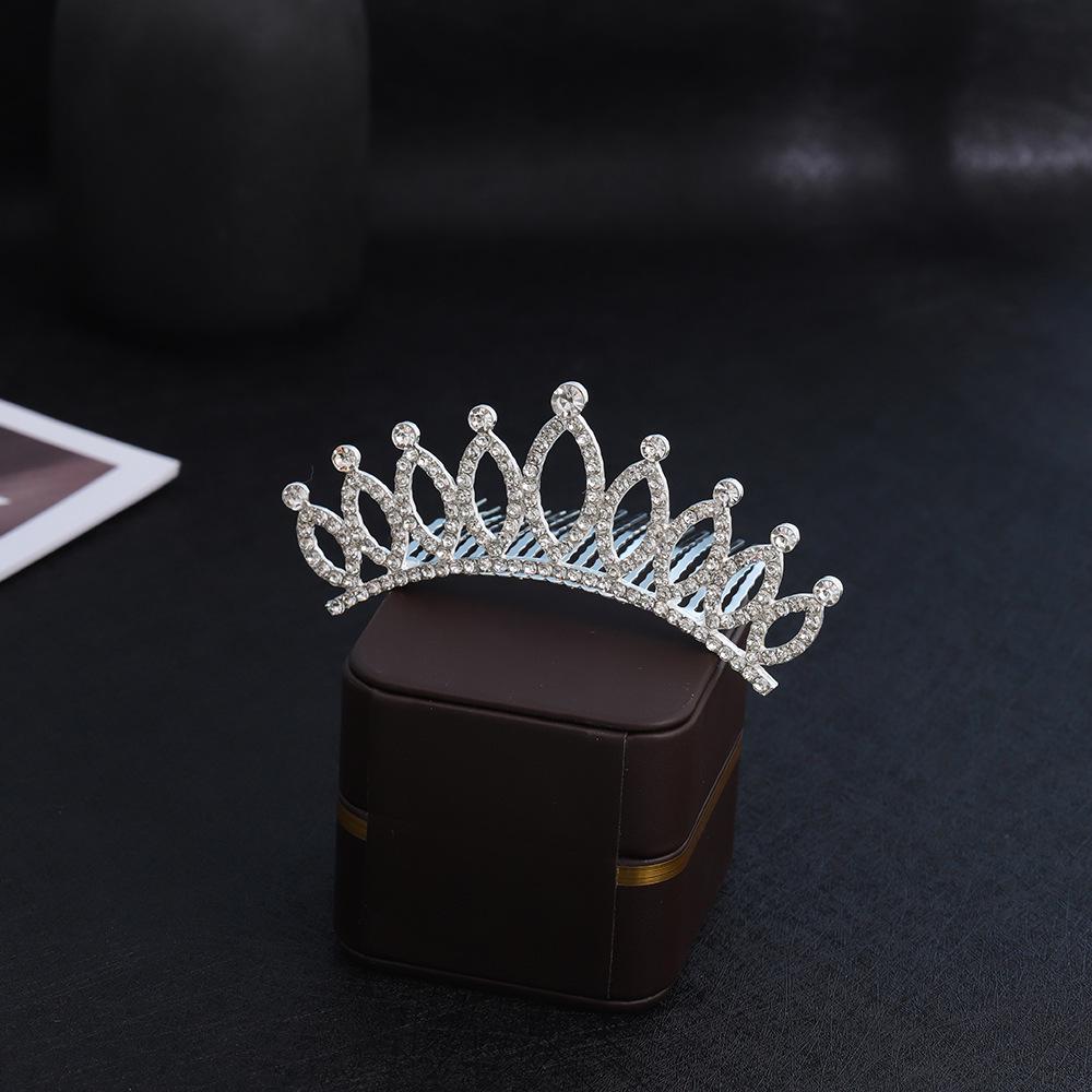 Children's Rhinestone and Pearl Hair Comb Crown for Weddings and Photo Shoots