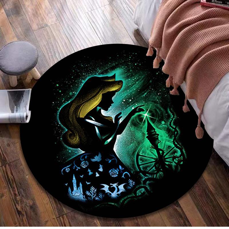 

1Pc Princess Circular Print Rug - home decoration Carpet For Living Room Bedroom Flooring Computer Chair Area Rug 80x80cm( 31x31in)