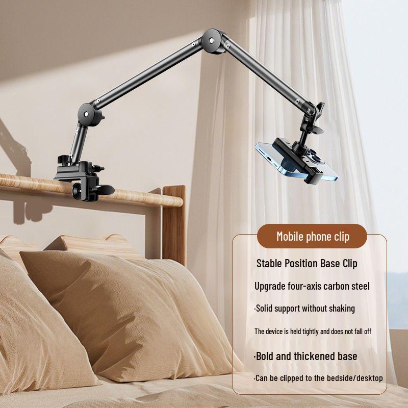Rotating Tablet & Phone Holder for Bed – Adjustable Arm for Watching or Streaming