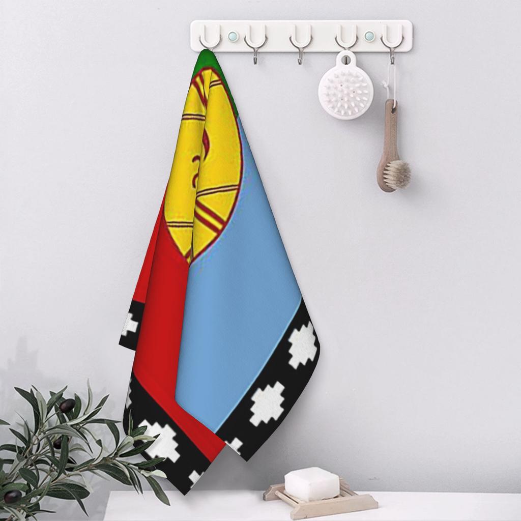 Flag of the Mapuches Bandera Mapuche Soft Face Towel Quick Dry Pool Bath Cotton Towels Absorbent