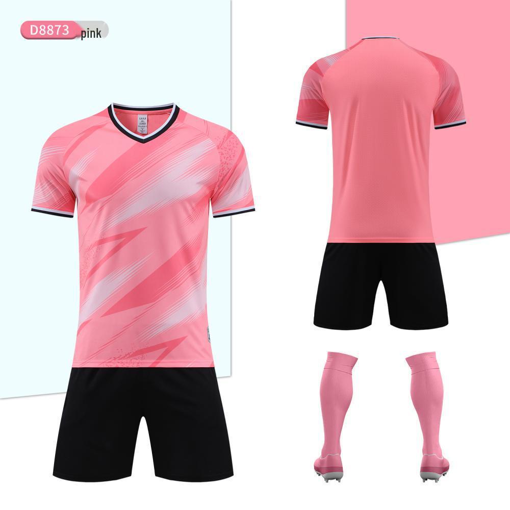 Summer Football Training Jersey Set for Adults and Students – Men s and Women s Team Uniform 2XS розовый