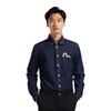 Evisu Seagull Family Floral Embroidered Eagle Dyed Denim Shirt Men shirts Denim-Blue 2EAHTM0SL258XX