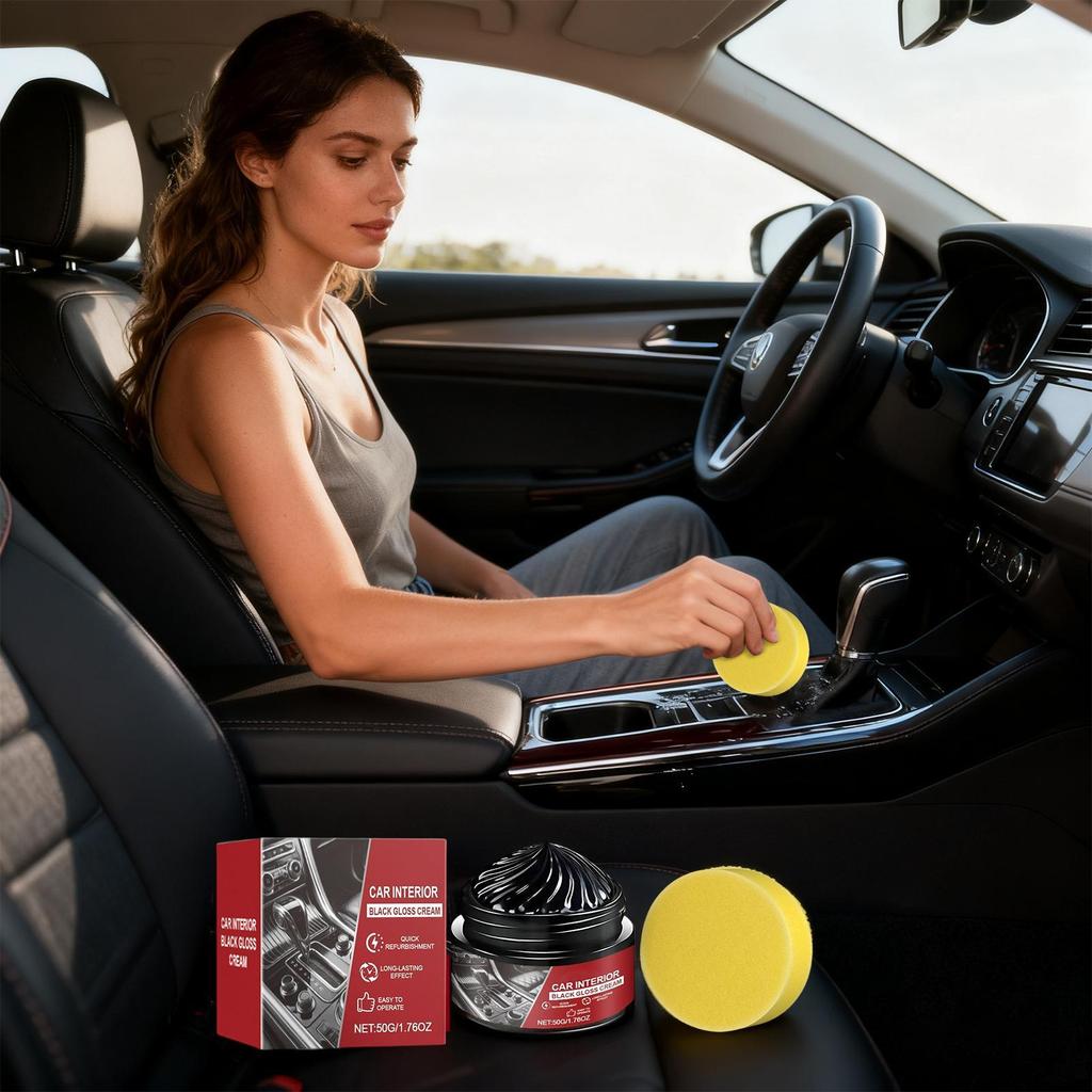 Car Interior Cleaner 50g Auto Detailing Supplies Car Interior Upholstery Cleaner Cream For Vehicle SUV RV Sedan Seat Dashboard