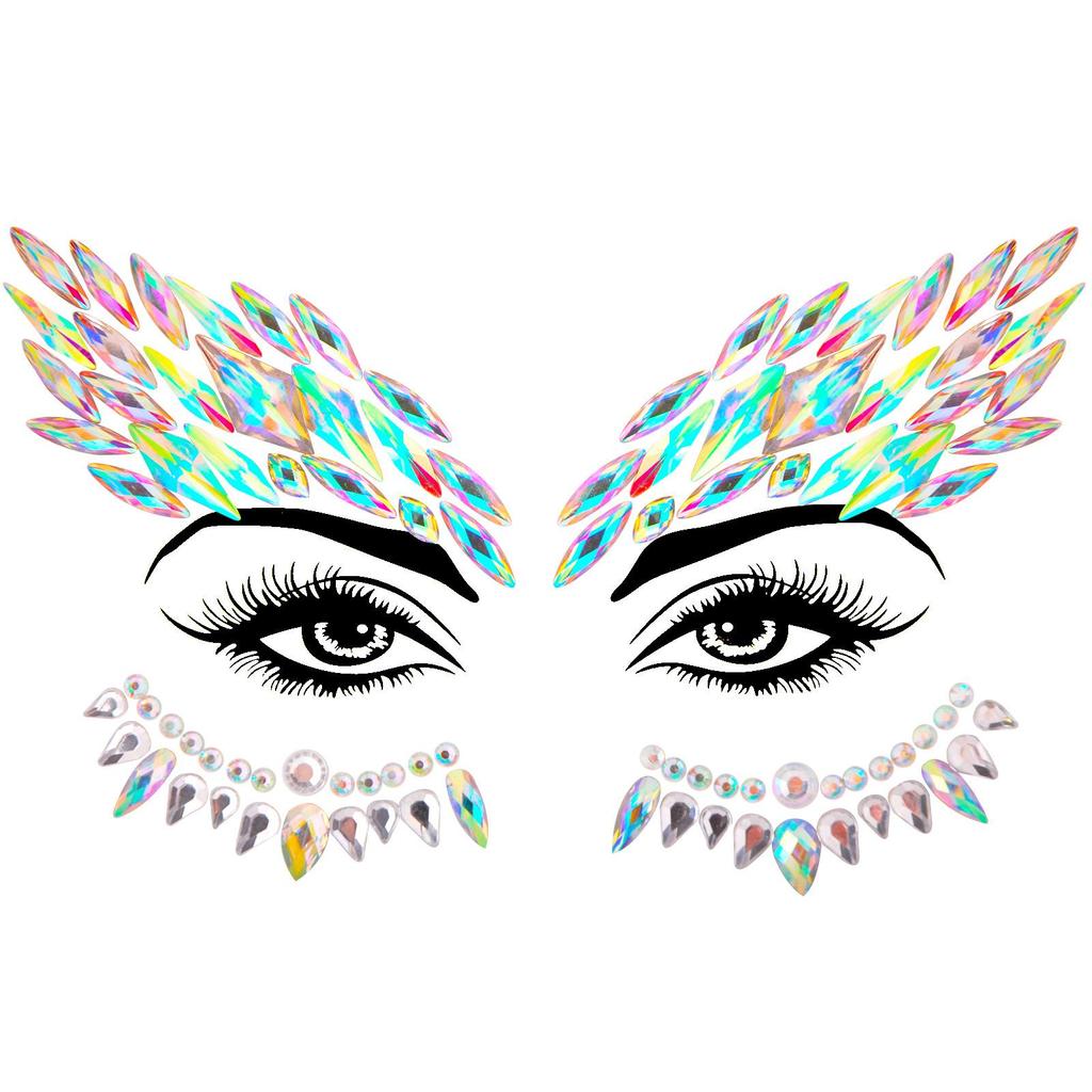 Crystal Tattoo Sticker Glitter Eyeliner Eyebrow Makeup Face Eyes Diamond Temporary Tattoo Rock Rhinestone 3D Eyeliner Stickers