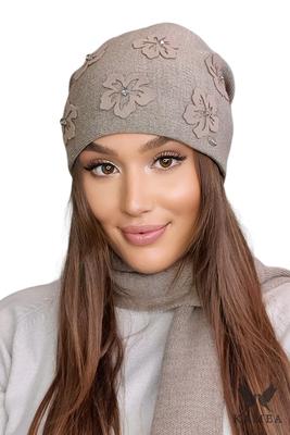 Naila Women' Flower Hat Dark Beige