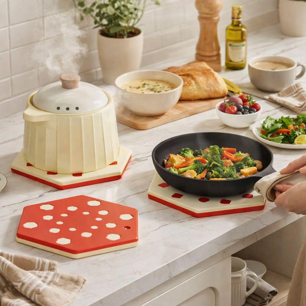 Non-Slip Oil-Resistant Place Mat Anti-scalding Pot Lid Storage Mat Pot Holder  Home Organizer