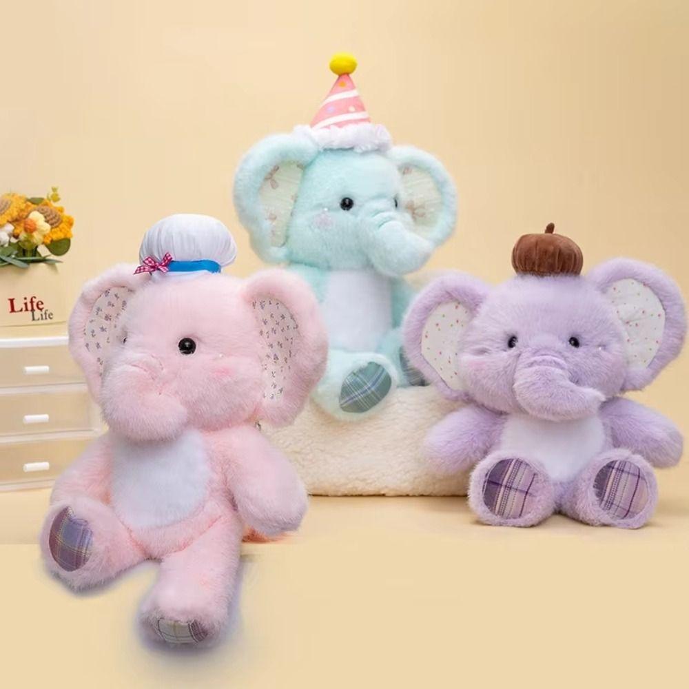 Fluffy Cartoon Elephant Plush Toys Soft Elephant Plush Toys Elephant Plush Doll  Kids Holiday Gifts
