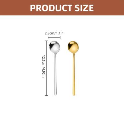 10pcs Stainless Steel Coffee Spoons, Dessert Spoons, Teaspoons, Seasoning Spoons,Suitable for Home, Cafe,Party, Kitchen Supplies