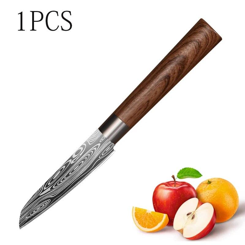 3.5inch Kitchen Knives Meat Cutter Fruit Paring Knife Househould Chef Knife Vegetable Fruit Slicing Knife Damascus Utility Knife