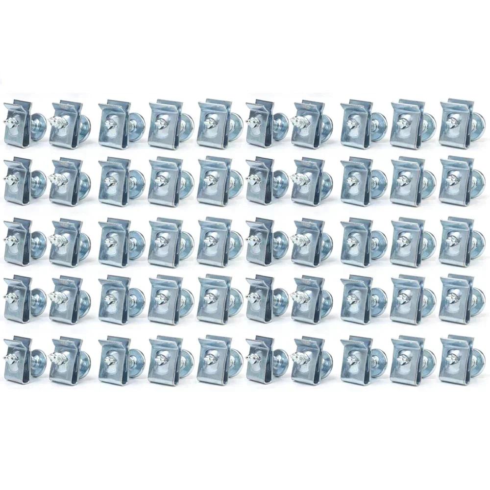 Self Tapping Screws Metal Fastener Clip Car Motorcycle U-Type Clip with Screw Anti-rust Protection Clip Screw Iron Sheet Kit