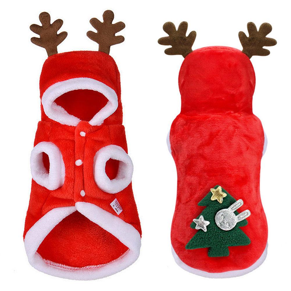 

Christmas Pet Clothes Elk Pet Dog Cold Weather Coats Winter Warm Christmas Dog Clothes for Small Dogs Cats