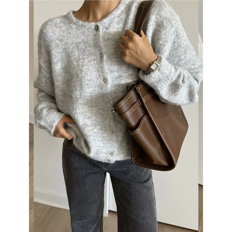 European and American New Soft Knit cardigan Retro Button Sweater Outerwear Cardigan Knitted Sweater