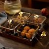 Cover European Creative Snack tray Melons Seeds Glass Sugar Packed Fruit Plate Golden gold Candy Nuts transparent Fruit Box