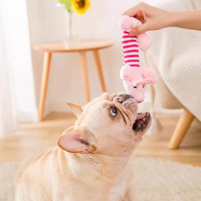 3 Pack Durable Dog Chew Toys for Aggressive Chewers Squeaky Animal Toys Elephant Duck Pig Puppy Teething Chew Bone Teeth