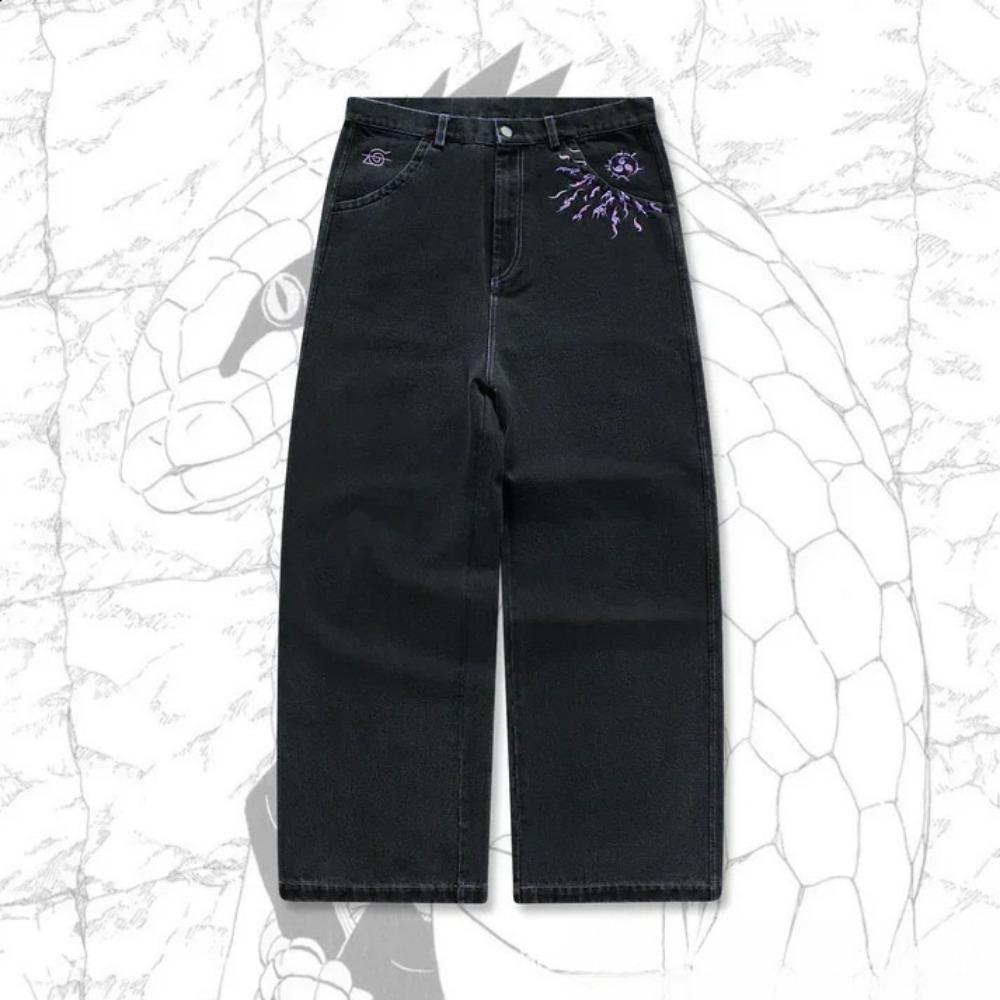Street Hip-hop Casual Løse Y2K Rette Vide Ben Bukser Menn Amerikansk Retro Harajuku Mote Punk Oversized Jeans Kvinner