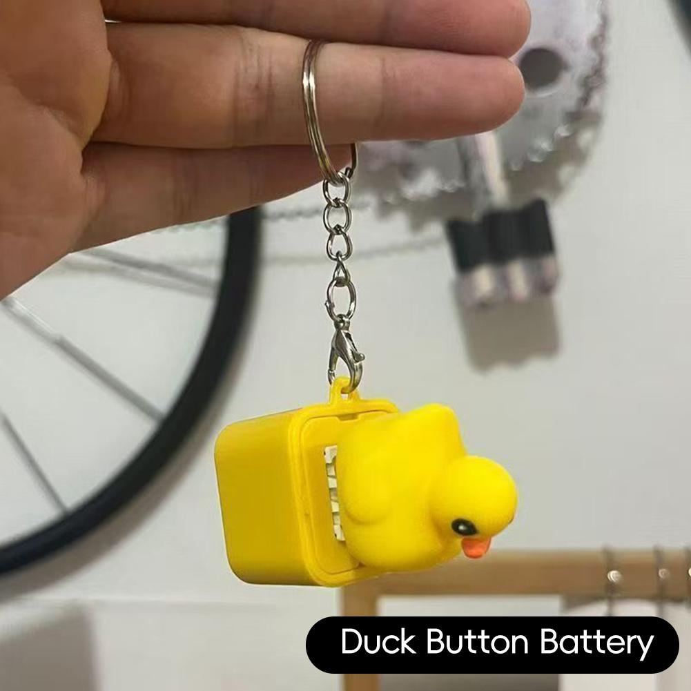 Rechargeable Frog & Duck Fidget Keychain Clicker with LED Light & Croaking Sound Keyboard Stress Relief Toy Keyring