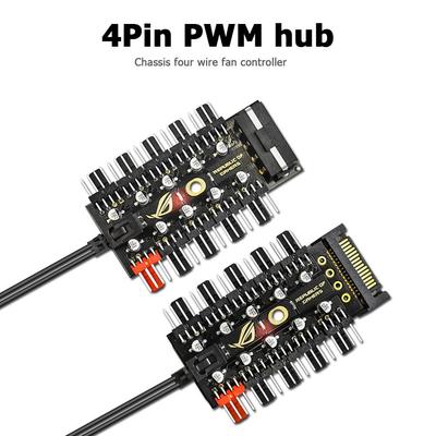 Motherboard 1 To 10 4 Pin PWM Cooler Fan HUB Splitter Extension 12V SATA Power /Large 4D Port Supply PC Speed Controller Adapter