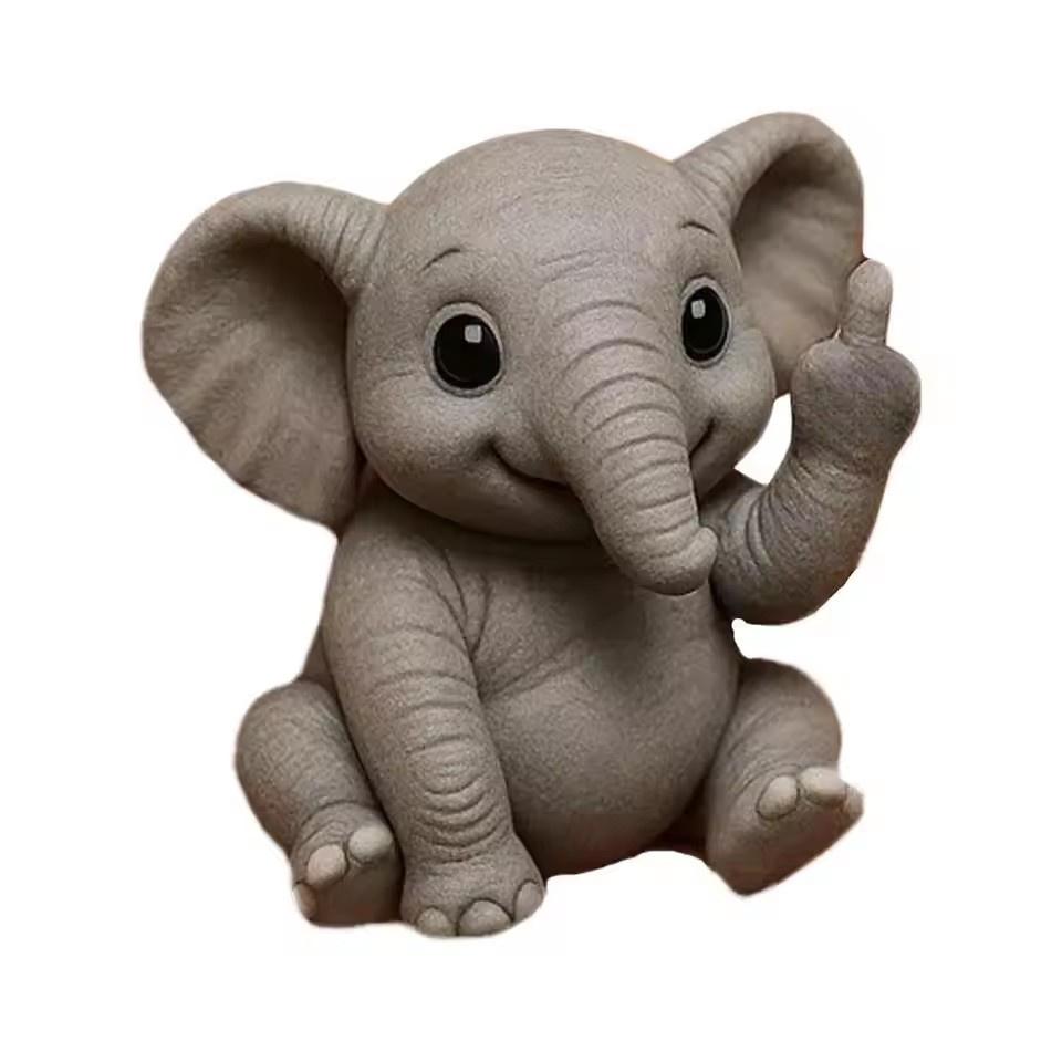 

Fun Middle Finger Mini Animal Statue Mini Dog Cat Frog Cute Animal Home Office Desktop Decoration Accessories Model Decor