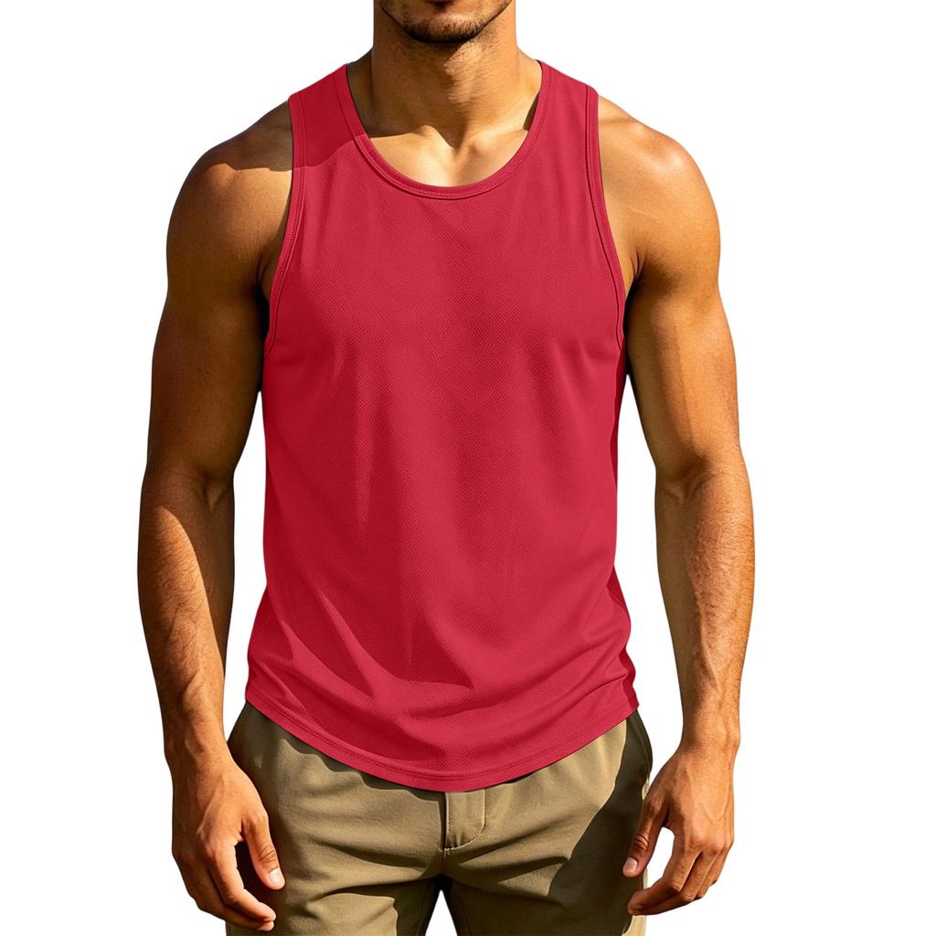 Men's Sleeveless Tank Top Lightweight Athletic Fitness Quick Dry Breathable Muscle Shirt Summer Workout Gym Vest