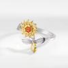Anello Antistress Ansia Rotante Fiore per Donna Zircone Animale Ape Anello Spinner Metallico Regolabile Ragazza Festa Gioielli alla Moda