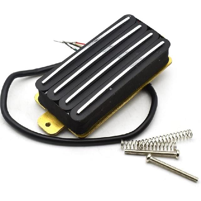 Hot Rail 2-Dual Blade Electric Guitar High Output Track Type Four Coil Humbucker Pickup (Black)