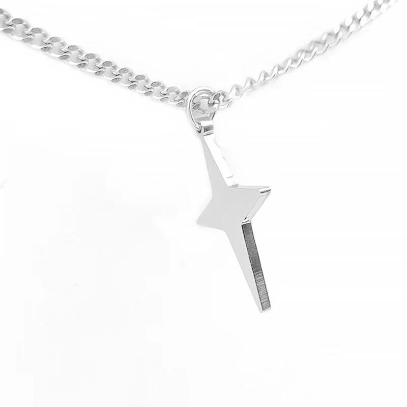 Collier Pendentif Étoile de Mode Simple Chaînes Ras du Cou Couleur Vintage pour Femmes Hommes Couples Cadeau Saint-Valentin