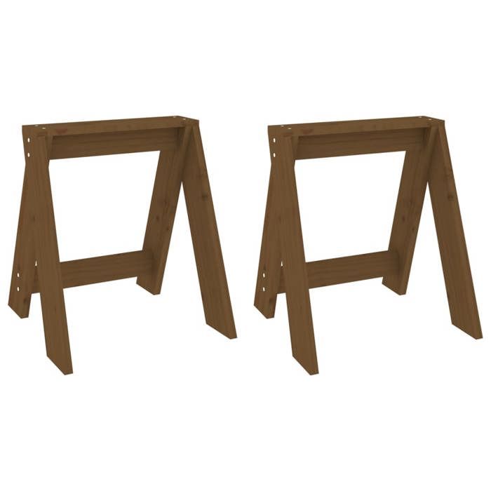 VidaXL 2x Chaises de Bar Tabourets de Cuisine Sièges de Bistro Meubles de Salon Comptoir Intérieur Marron Miel 40x40x45 cm 823662
