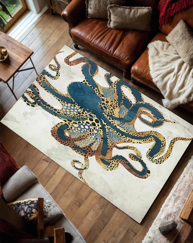 Octopus Foot Eyeball Carpet Bizarre Light Luxury High-end Feeling Door Mat Room Living Room Bedroom Decoration Octopus Rug