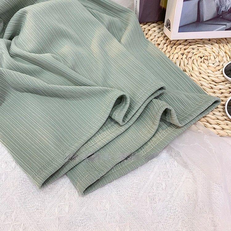 Women's Pants Solid Color Ultra-thin Wide Leg Pants To Wear The Basic Section Straight Casual Pants
